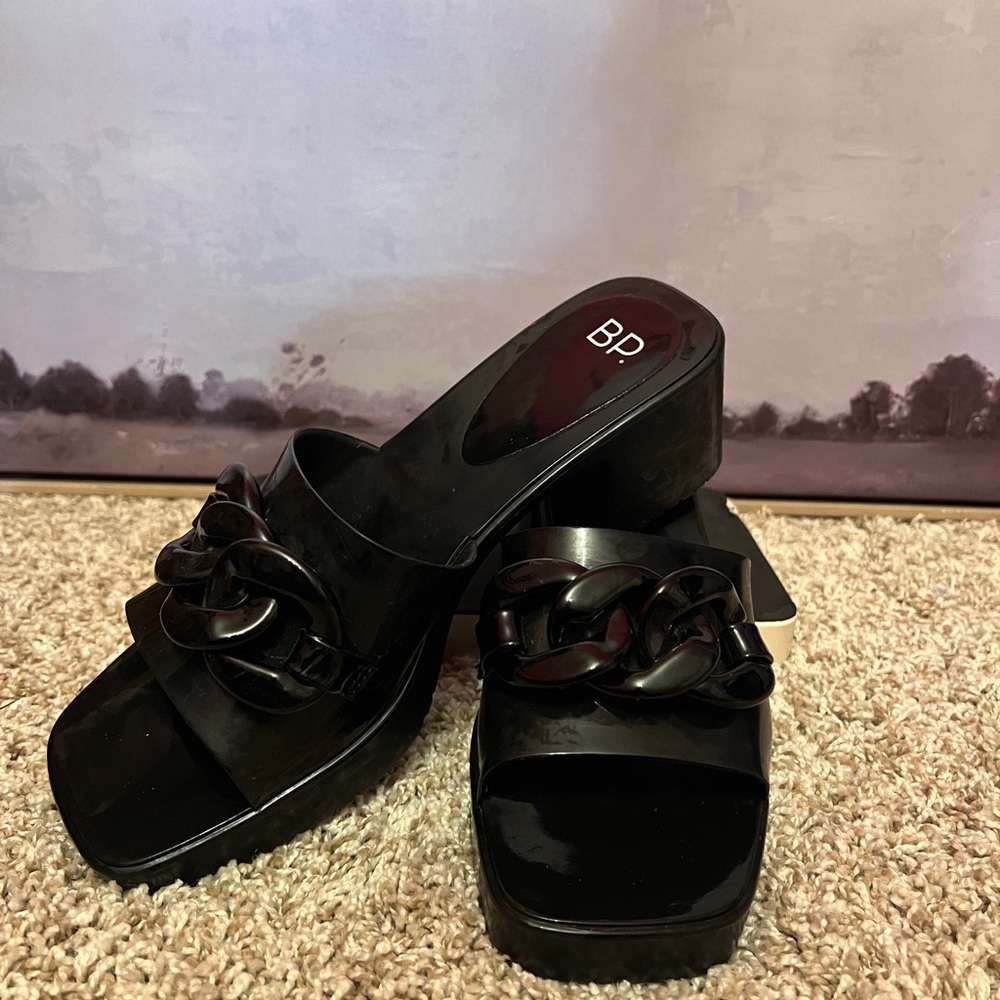 BP Black Chain Detail Loafers